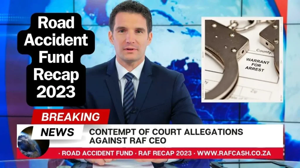 News anchor reporting on contempt of court allegations against RAF CEO in 2023.