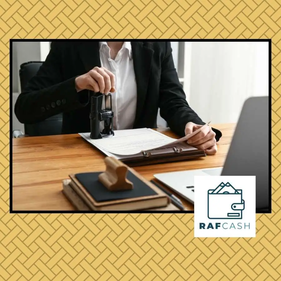 Legal Professional Stamping Documents, Symbolizing The Formalization Of RAF Loans