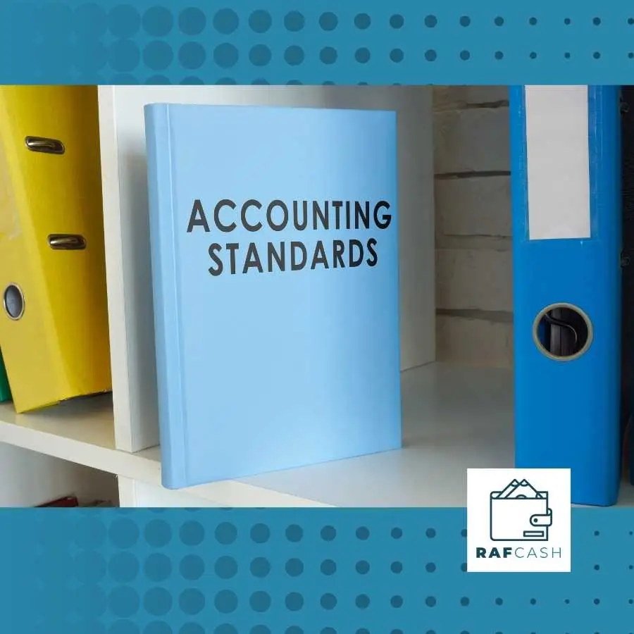A binder labeled 'Accounting Standards' on a shelf, representing financial diligence in RAF claims processing.