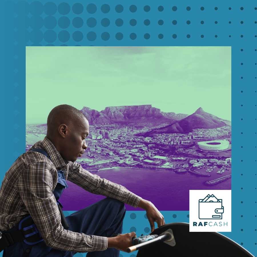 Man in wheelchair overlooking Cape Town with Table Mountain in the background, contemplating the journey ahead.