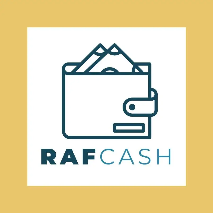 RAF Cash Logo Featuring a Wallet with Cash, Emphasizing Financial Security and Support