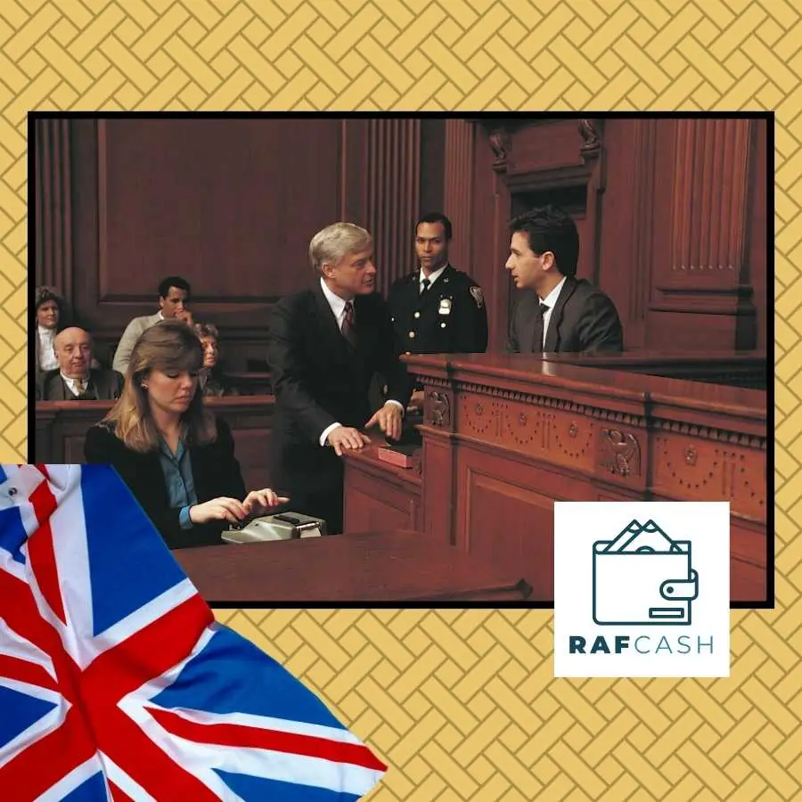 Scene from an England courtroom drama with actors portraying the intensity of legal proceedings, reflecting the adversarial nature of litigation.