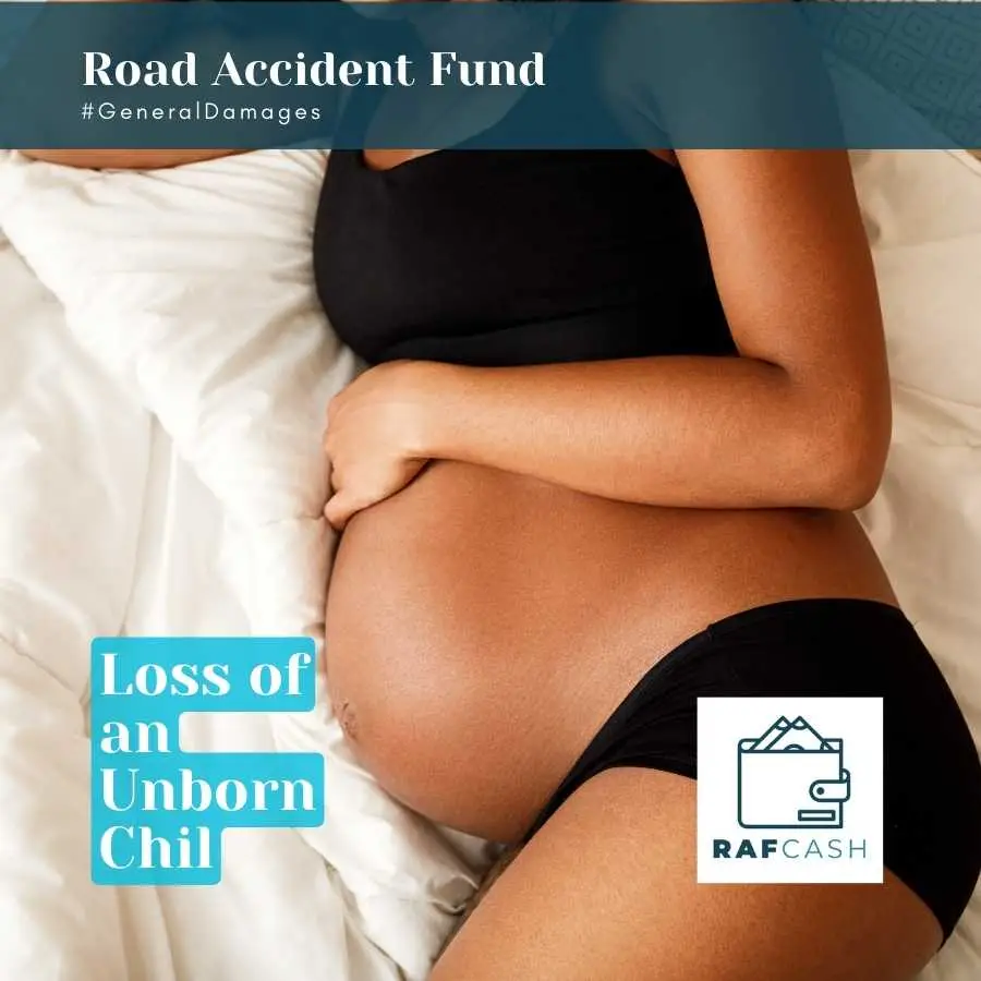 Pregnant woman cradling her belly, signifying the Road Accident Fund's coverage for the loss of an unborn child