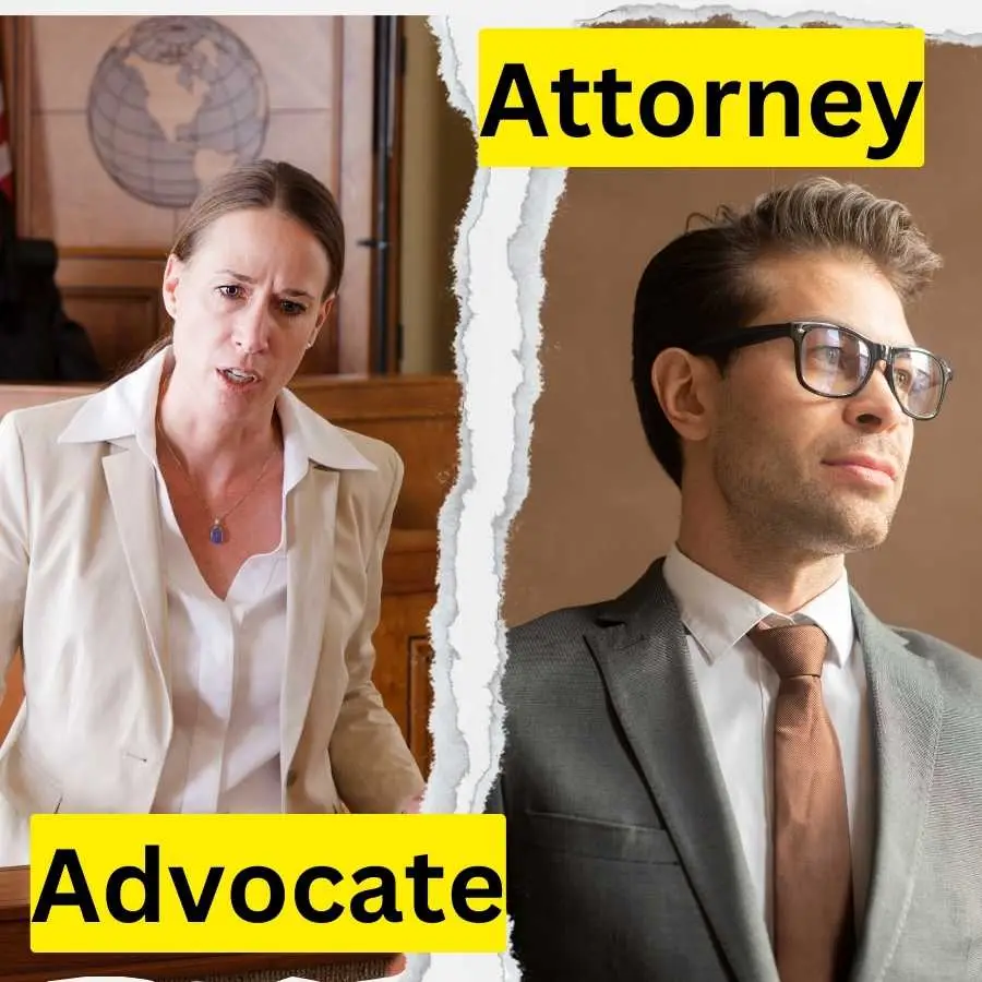 Determined Female Attorney and Thoughtful Male Advocate in Professional Attire