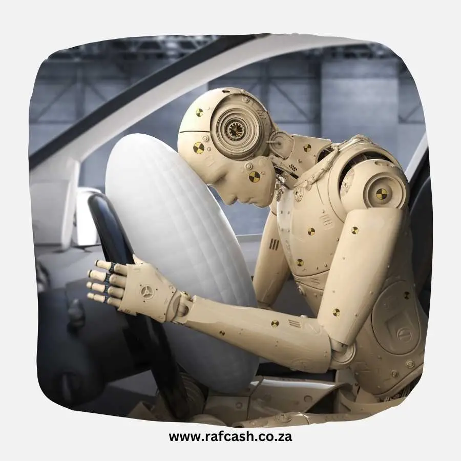 Crash Test Dummy Simulating a Car Accident for Safety Analysis