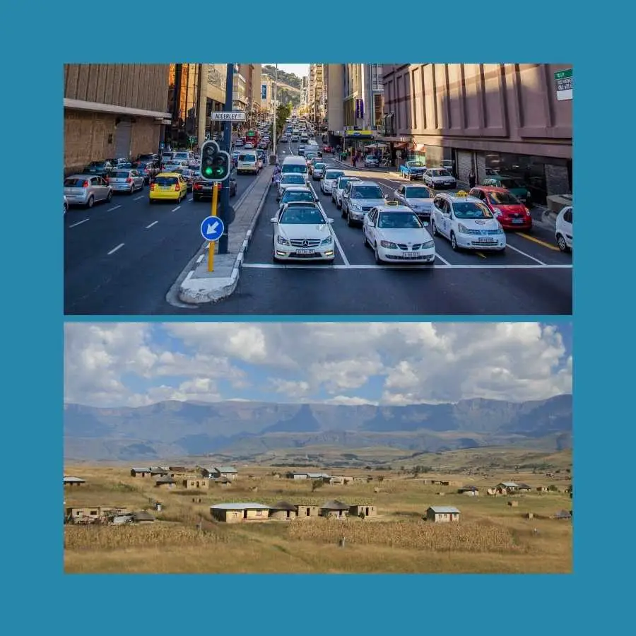 Traffic Congestion in Urban Area and Rural Landscape in South Africa