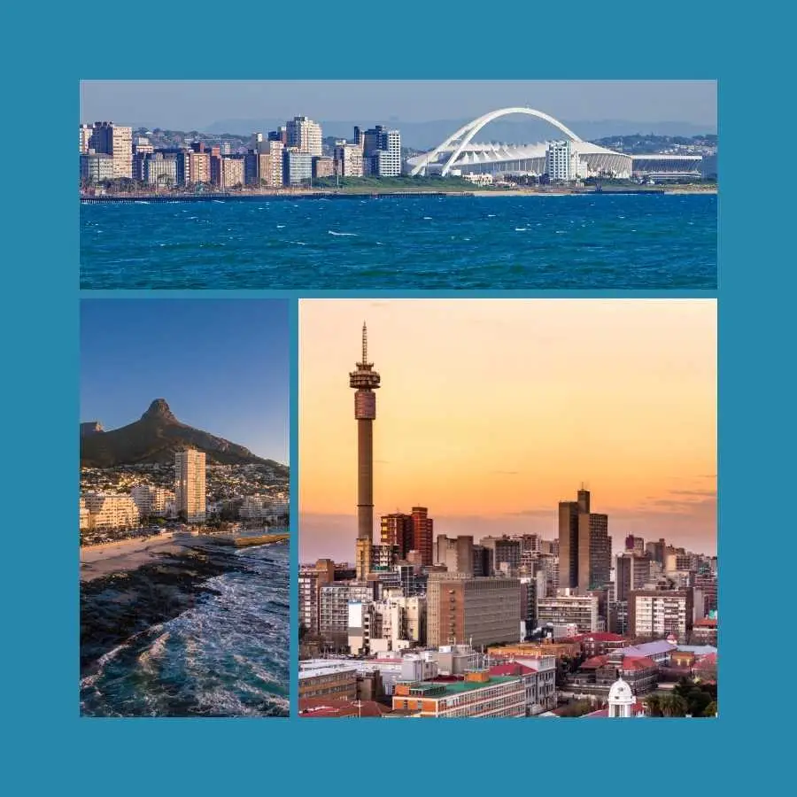 Collage of South African Urban Landscapes and Landmarks