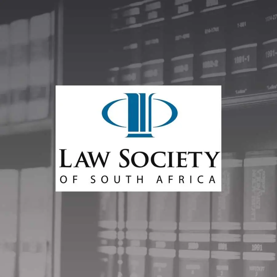 Law Society of South Africa Logo with a Background of Legal Books