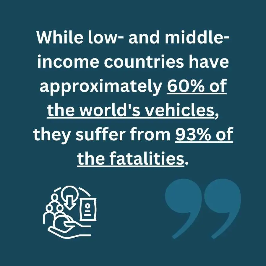 Quote on global vehicle ownership and accident fatalities distribution