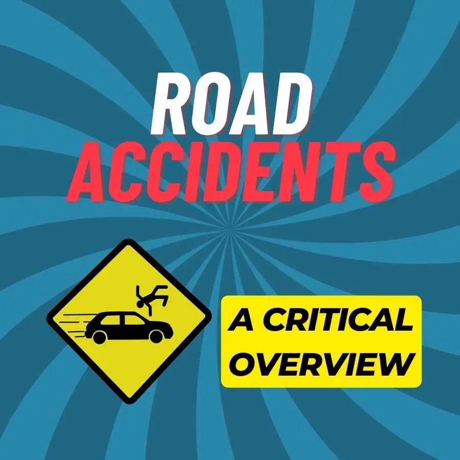 Road Accident Infographic with Caution Signs