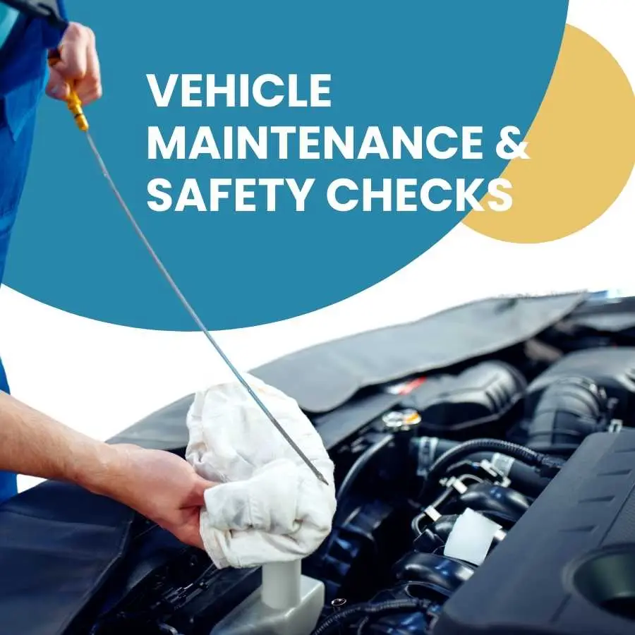 Mechanic performing vehicle maintenance and safety checks