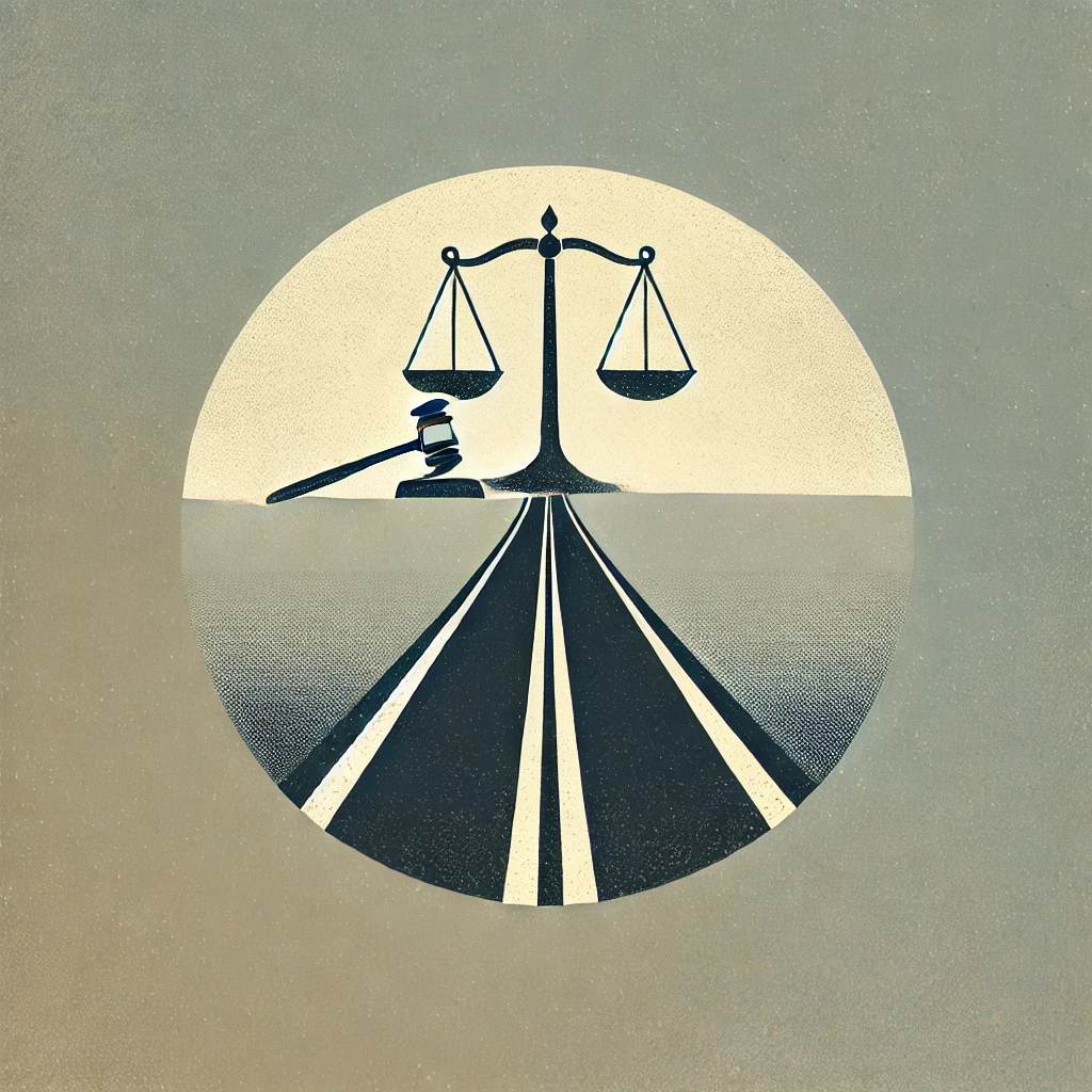 Minimalist abstract image representing legal guidance in road accident claims.