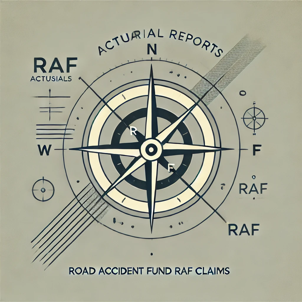 Minimalist image of a compass or map representing the role of RAF Actuarial Reports in navigating RAF claims.