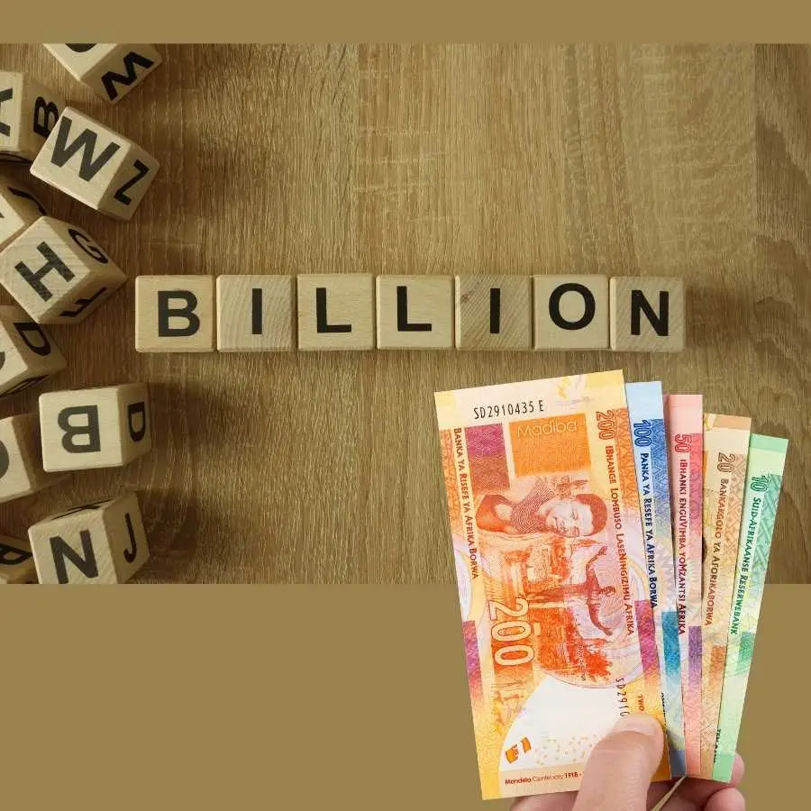 Billion in Wooden Blocks with South African Rand